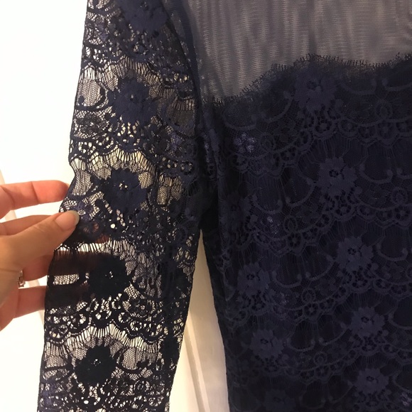 EUC Navy lace dress Max & Cleo sz 4 - Picture 4 of 8